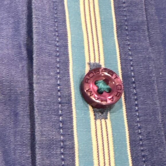 Robert Graham Striped Button Down flip cuff Shirt XL - Picture 6 of 7